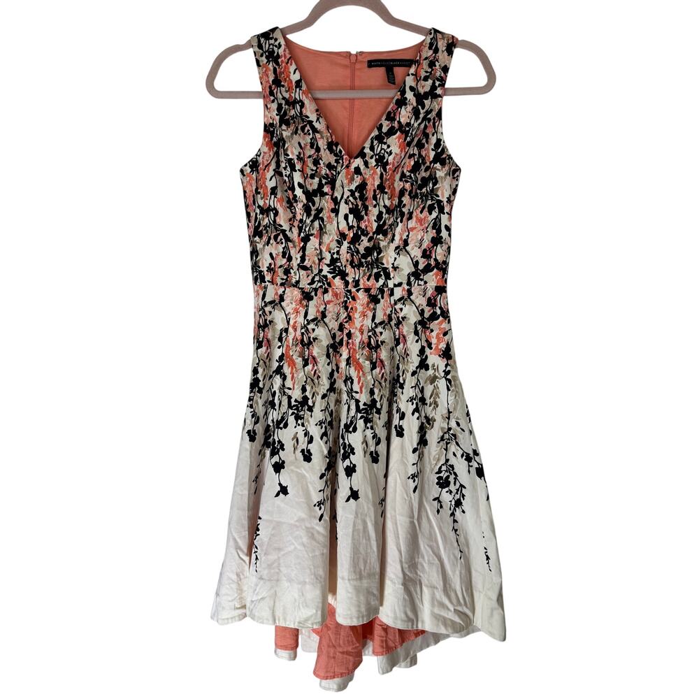 White House Black Market Floral Print Hi-Lo Fit & Flare Sleeveless‎ Dress Size 0